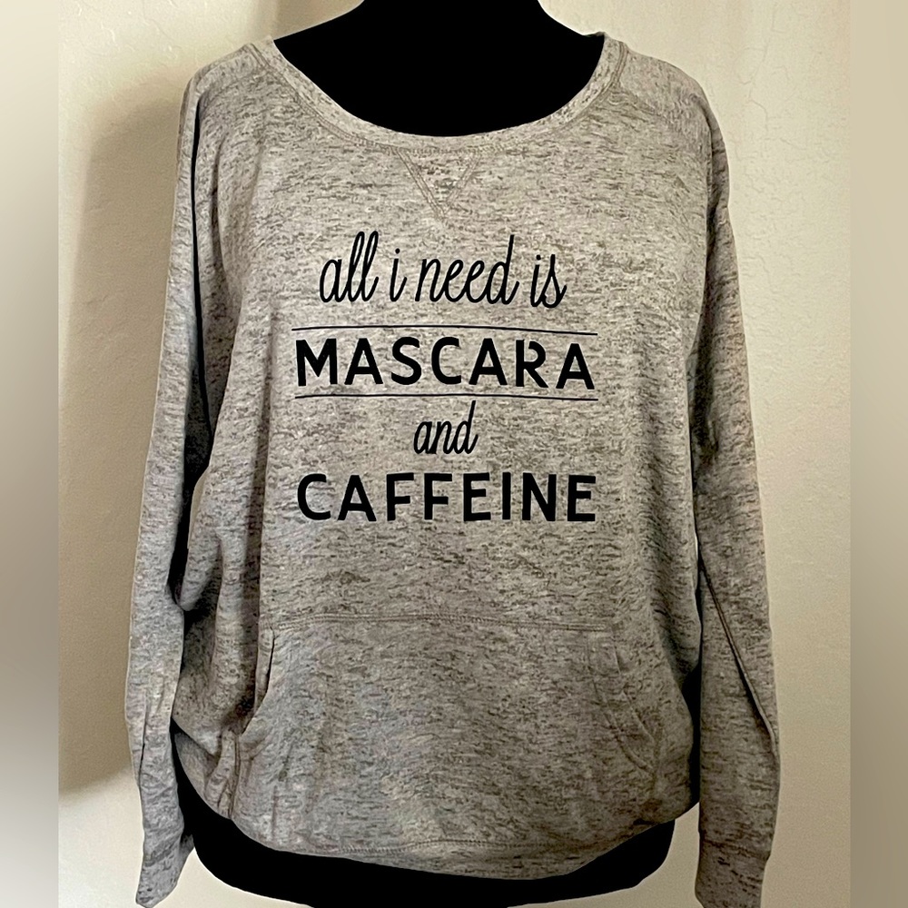 Cute grey sweatshirt with kangaroo pocket